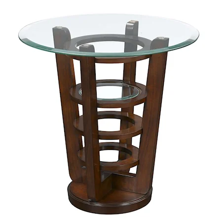 Glass Top Round End Table